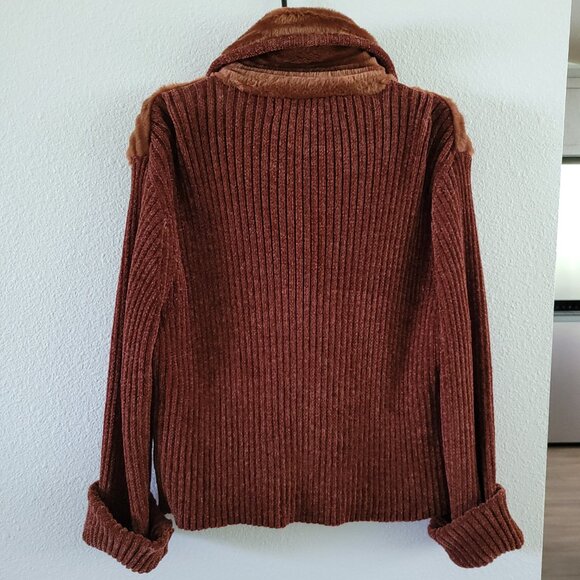 Vintage 80s Vilxi International Faux Fur & Velvet Jacket Size Large - Picture 2 of 8